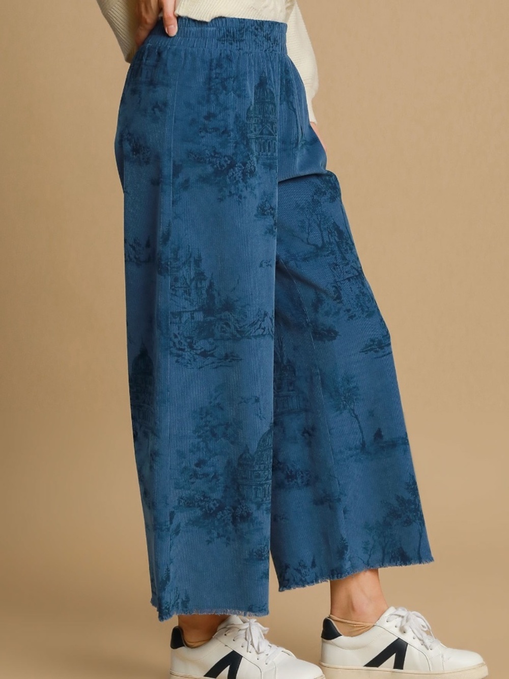 Umgee Wide Leg Washed Corduroy Pants NWT - Picture 3 of 8